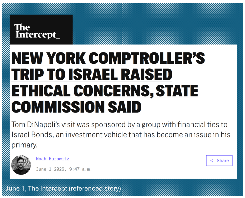 DiNapoli Needs to Divest from Israel Bonds